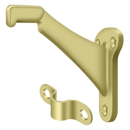 Deltana Hand Rail Brackets, Zinc 3-1/4" Projection Bright Brass ZHRBB325U3
