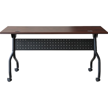 Lorell Rectangle Lorell Cherry Flip Top Training Table, 23.6 W, 48 L, 29.5 H, Melamine Top, Cherry LLR59515