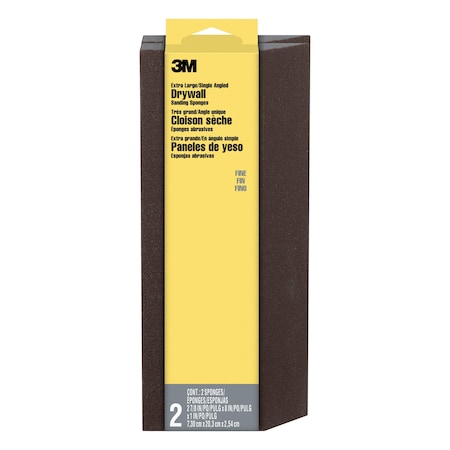 3M Sanding Sponge, Fine, 8"L, 2 7/8"W, PK2 910-DSA-12-2PK