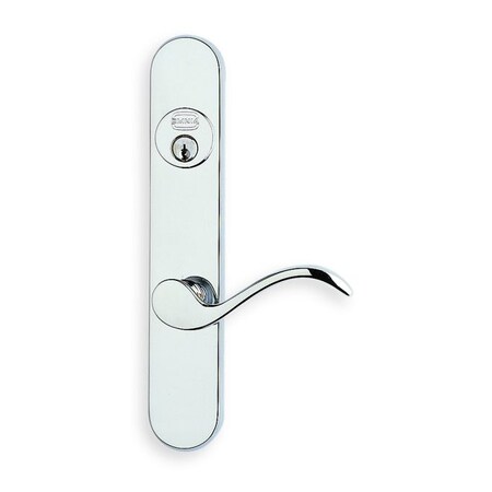 Omnia LH 858 LVR 65000 Narrow Plate ENT DBL CYL 1-1/2" Backset Mort BR CH 65858BAC15L2