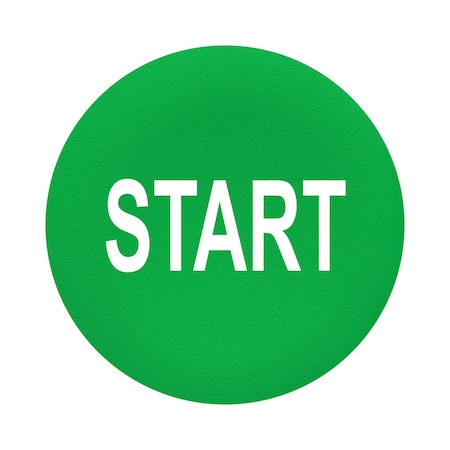 Schneider Electric Cap for push button head, Harmony XB4, plastic, green, 22mm, white  marked START ZBA333