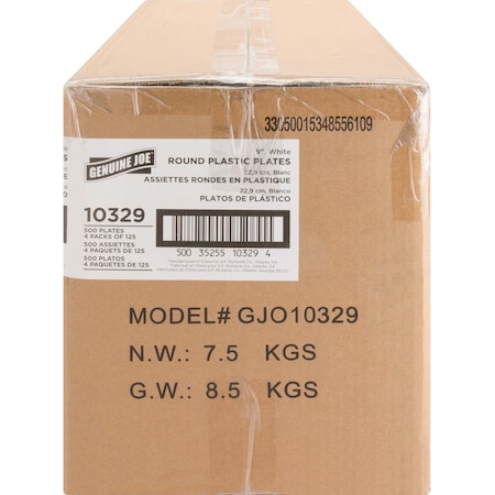 Genuine Joe Disposable Plastic Plates, PK500 GJO10329CT