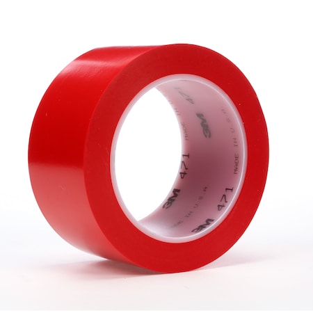 3M Vinyl Tape 471, Red, 4"x36 yd, 5, PK8 471