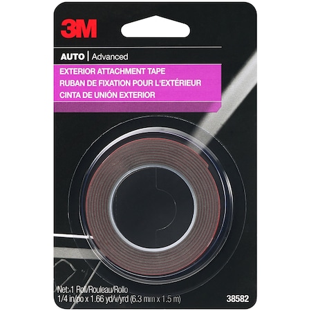 3M Automotive Tape, 1/4 in W, Foam 38582