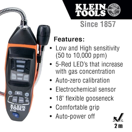 Klein Tools Combustible Gas Leak Detector ET120 | Zoro