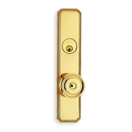 Omnia LH 430 Knob 25000 Plate Storeroom 234BS Mortise Lock Bright Brass 25430EW00L1