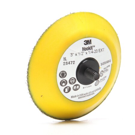 3M Abrasive Disc, 3" X 1/2" 1/4-20Ext., PK5 0-00-51141-28472-9