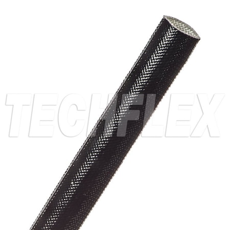 Techflex Braided Cable Sleeve, 1/2 in Inside Dia., 50 ft, Acrylic Fiberglass, Black AGA0.50BK