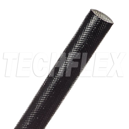 Techflex Braided Cable Sleeve, 5/8 in Inside Dia., 50 ft, Acrylic Fiberglass, Black AGA0.63BK