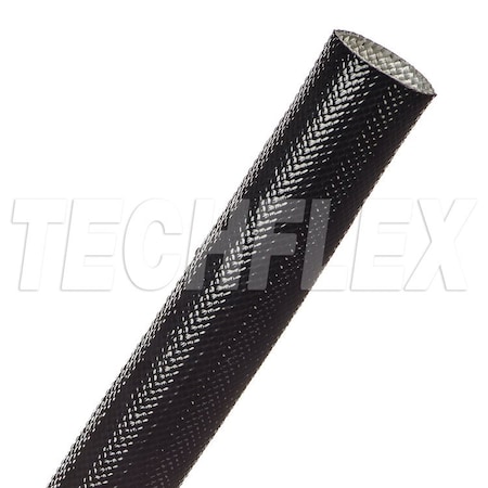 Techflex Braided Cable Sleeve, 3/4 in Inside Dia., 50 ft, Acrylic Fiberglass, Black AGA0.75BK