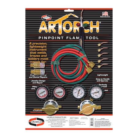 Ameriflame ArTorch w/6Ft B-Hose, Regs, Sz.2-6 Tips ART1003