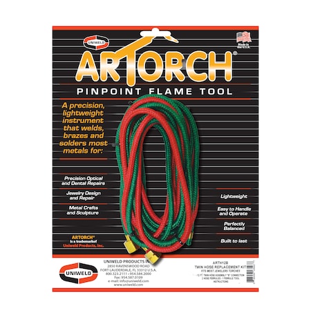 Ameriflame ArTorch Twin Hose 12Ft 3/16" B-Conn ARTH12B