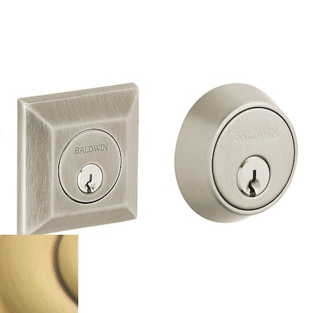 Baldwin Estate Satin Brass with Brown Deadbolts 8255.060