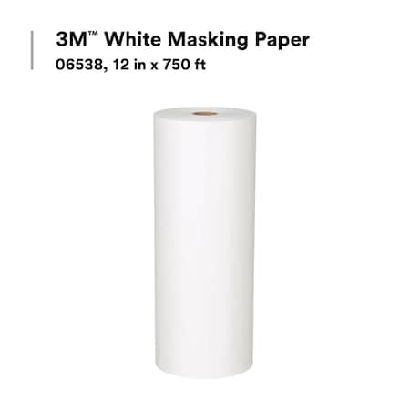 3M Masking Tape, White, 12" x 750 ft. 70070460699