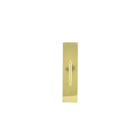 Trimco Square Corner Pull Plate with 6" 1194 Pull Bright Brass 4"x16" 1017-3.605