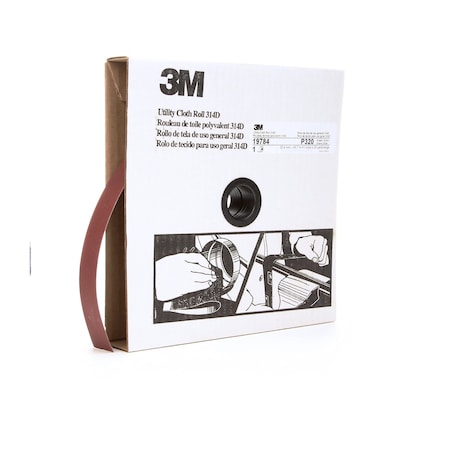 3M Utility Cloth Roll, 1"x50yd, P320 Grit, PK5 7000118506