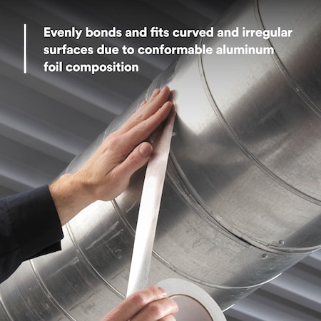 3M Foil Tape, Aluminum, Silver, 49 yd L, 1-7/8 in W 3380