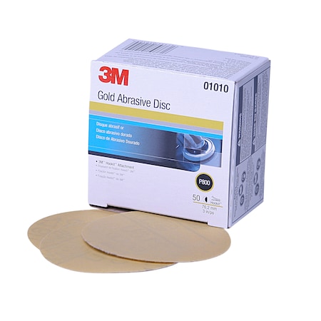 3M Hookit Gold Disc, 01010, 3", P800gr, PK200 01010
