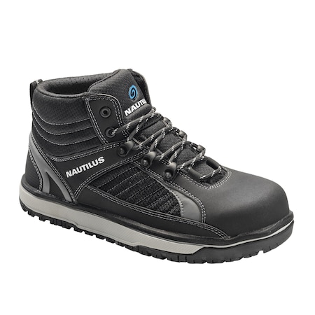 Nautilus Safety Footwear Men's Aluminum Toe Mid Work Shoe, Black, Grey, 13, Wide, N1440 N1440-13W