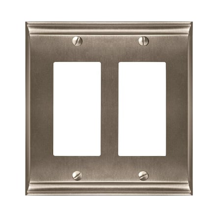 Amerock Candler 2 Rocker Wall Plates, Number of Gangs: 2 Zinc, Satin Nickel Finish BP36505G10