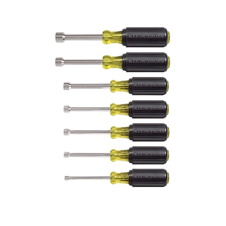 Klein Tools Nut Driver Set, 3-Inch Shafts, Cushion Grip, 7-Piece 631
