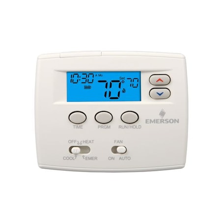 White-Rodgers Heat Pump Thermostat, 5+1+1, 2H/1C, 45 Degrees to 99 Degrees F 1F82-0261
