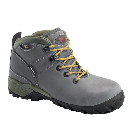 Avenger Safety Footwear Men's Aluminum Toe Mid Work Boot, Grey, Green, 9.5, Wide, A7201 A7201-9.5W