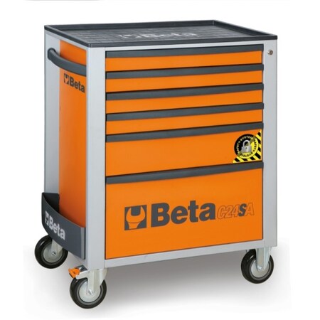Beta Roller Cabinet, 6 Drawer, Anti-Tilt, Red 024002163