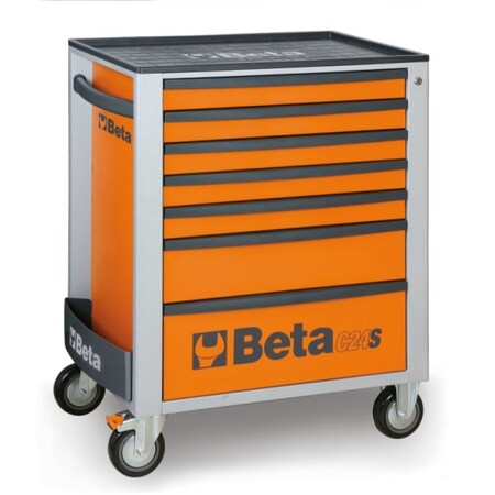 Beta Mobile Roller Cabinet, 7 Drawer, Orange 024002071