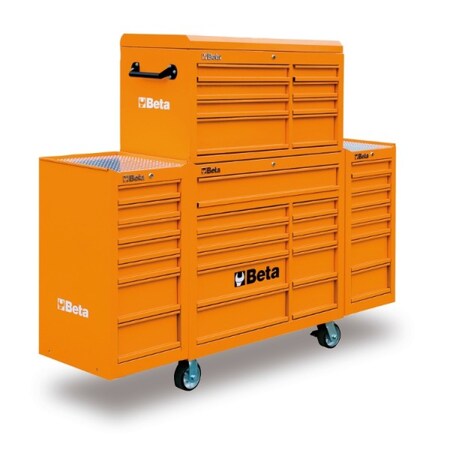 Beta Mobile Roller Cabinet, 33 Drawer, Orange 038000201