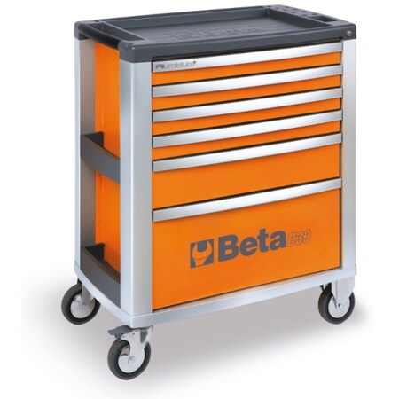 Beta Mobile Roller Cabinet, 6 Drawer, Orange 039000031