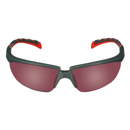 3M Peltor Series 2000, Safety Glasses, Anti-scratch, Red Mirror Lens, Gray/Red Frame, 20 PK S2024AS-RED