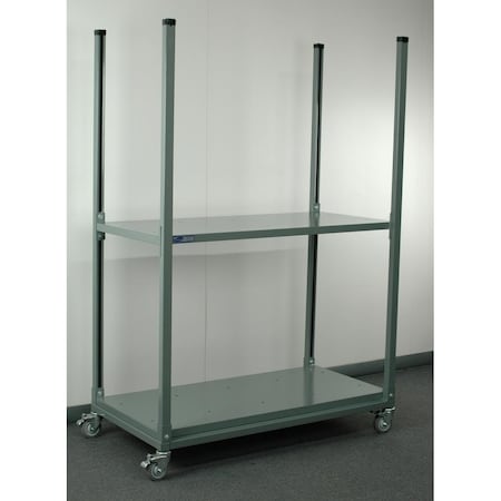 Stackbin Cart W/ Adjustable Steel Shelves 4-2WSER