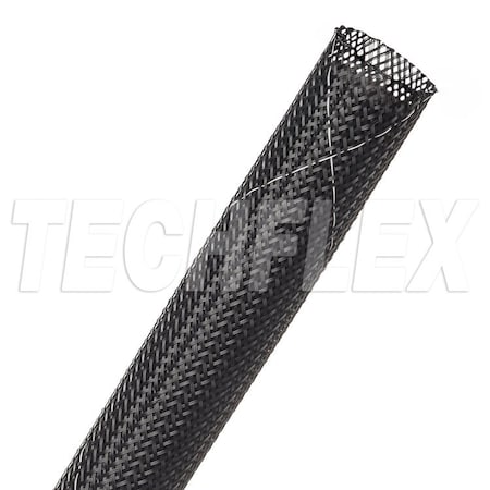 Techflex Braided Cable Sleeve, 3/4 in Inside Dia., 1 in Max Bundle Dia., 75 ft, Black; White CCF0.75TB