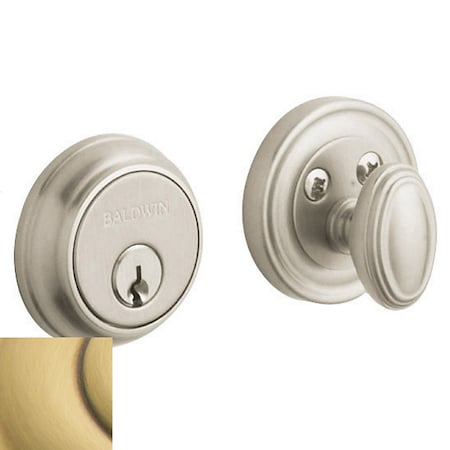 Baldwin Estate Satin Brass with Brown Deadbolts 8031.060