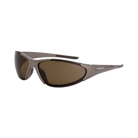 Crossfire Core, Safety Glasses, Anti-Scratch, Brown POL Lens, Mocha Brown Frame, Full-Frame, Polarized 181813