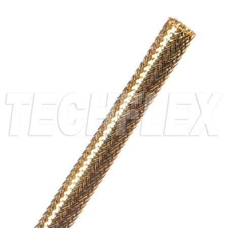 Techflex Braided Cable Sleeve, 5/16 in Inside Dia., 1/2 in Max Bundle Dia., 100 ft, Gold CXN0.31GL