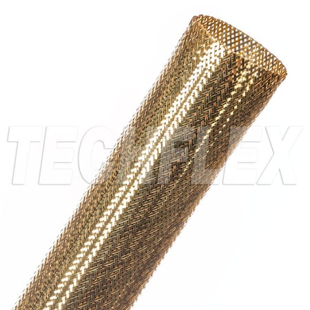 Techflex Braided Cable Sleeve, 1-1/4 in Inside Dia., 2 in Max Bundle Dia., 30 ft, Gold CXN1.25GL