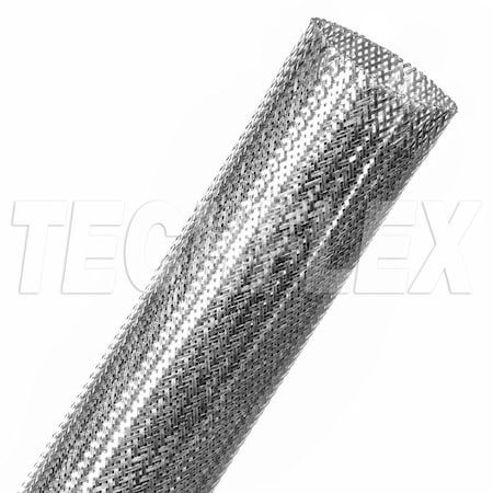 Techflex Braided Cable Sleeve, 1-1/4 in Inside Dia., 2 in Max Bundle Dia., 30 ft, Silver CXN1.25SV