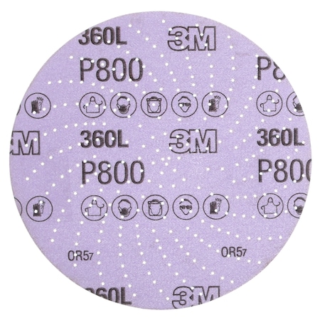 3M Clean Sanding Disc 360L, 20805, 6", P800 360L 473