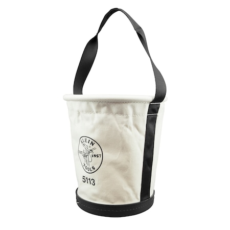 Klein Tools Tapered Wall Bucket, #6 Canvas, Black Molded Polypropylene (Bottom) 5113