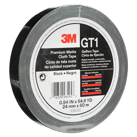 3M PrmMtClth(Gffers) TpGT1Blck, 24mm, PK48 GT1