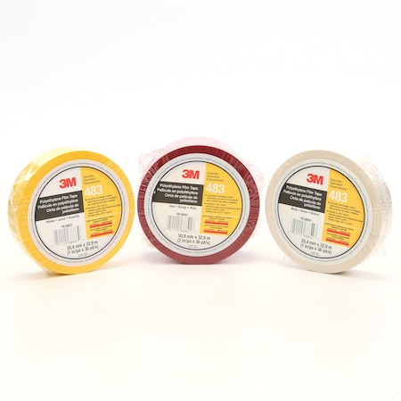 3M Sealing Tape, White, 36 yd L, 2 in W 483