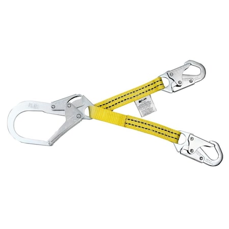 Honeywell Miller Ansi Z359-2007 Compliant Web Positioning Assembly W/2-1/4 In Locking Rebar Snap Hook - 3 Ft T8221W-Z7/3FTYL