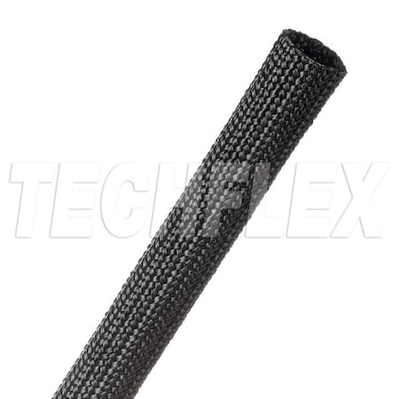 Techflex Braided Cable Sleeve, 1/2 in Inside Dia., 50 ft, Nylon, Black DBN0.50BK
