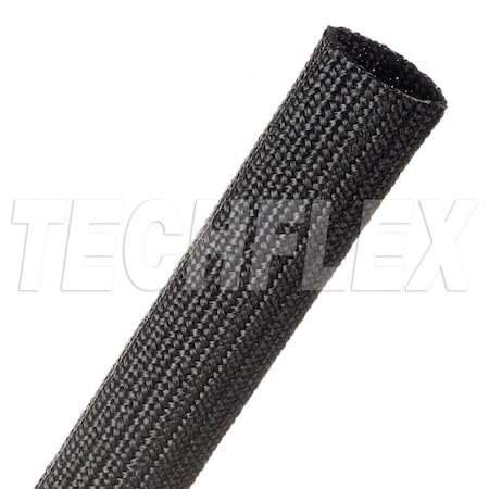 Techflex Braided Cable Sleeve, 1 in Inside Dia., 50 ft, Nylon, Black DBN1.00BK