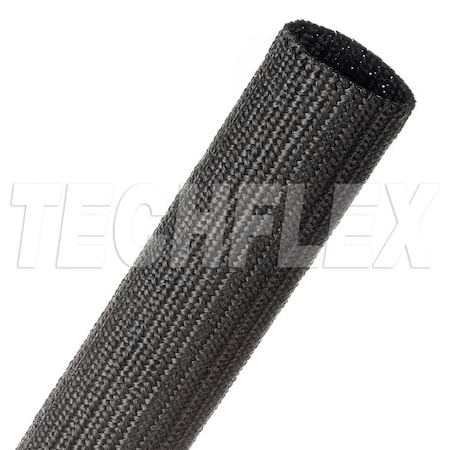 Techflex Braided Cable Sleeve, 1-1/4 in Inside Dia., 50 ft, Nylon, Black DBN1.25BK