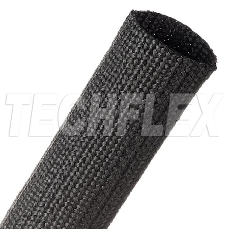 Techflex Braided Cable Sleeve, 1-1/2 in Inside Dia., 50 ft, Nylon, Black DBN1.50BK