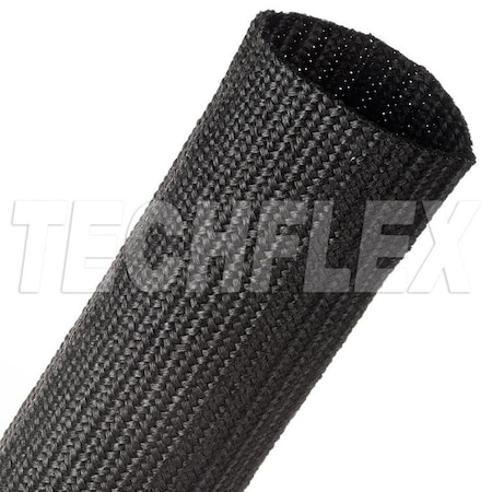 Techflex Braided Cable Sleeve, 2-3/16 in Inside Dia., 50 ft, Nylon, Black DBN2.19BK