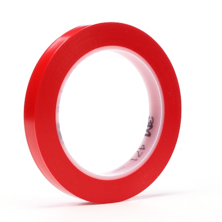3M Vinyl Tape 471, Red, 1/2"x36 yd, PK72 471
